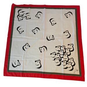 Fresca Australia Weiss Koala Print Polyester Square Scarf Red Green‎ White